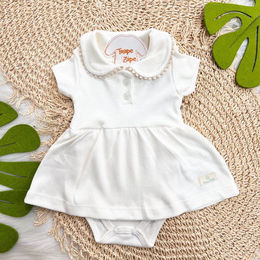 Vestido Body com Gola Polo - Off White